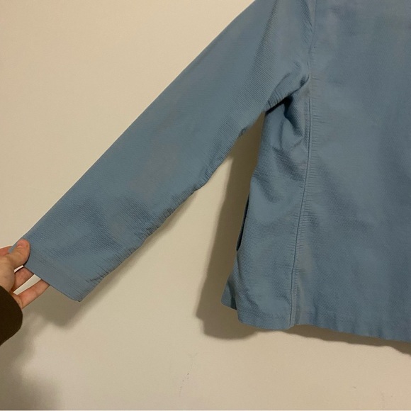 Eileen Fisher Light Blue Textured Cotton Jacket size XS - Picture 7 of 8